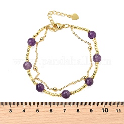 Природный аметист браслеты BJEW-D330-01G-05