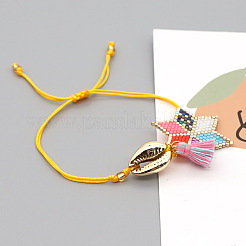 Регулируемые браслеты с подвесками в виде звезд из стеклянных бусин&nbsp;HR8950