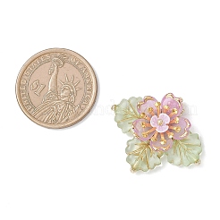 Подвески-цветы из латунного стекла и бисера&nbsp;PALLOY-MZ01118