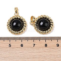 Латунные подвески со стеклом и имитацией агата KK-Q030-26G