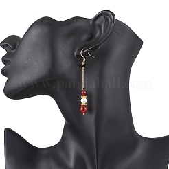 6 пара сережек-подвесок с ракушками и жемчугом EJEW-JE06497