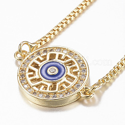 Регулируемые латунные браслеты-слайдеры из циркония BJEW-E317-25G