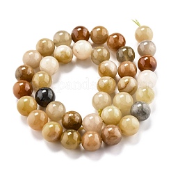 Нити натуральных золотых шелковых нефритовых бусин&nbsp;G-O199-04D