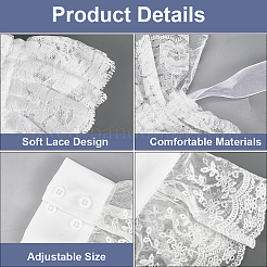 1 шт. полиэстеровый двухслойный кружевной воротник AJEW-CY0001-19