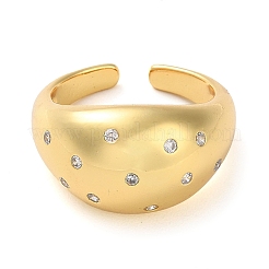 Открытые манжеты из латуни с микропаве из циркония RJEW-K266-15G-02