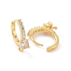 Латунные серьги-кольца из прозрачного кубического циркония ZIRC-F133-11G