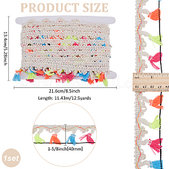 12.5 ярд полиэфирной кружевной ленты с кисточками OCOR-FG0002-50