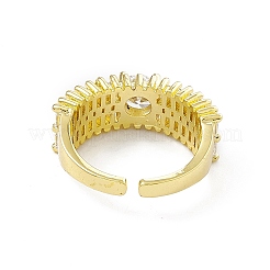 Прозрачное кубическое циркониевое плоское круглое открытое кольцо-манжета&nbsp;RJEW-I091-16G