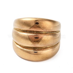 Ионное покрытие (ip) 304 нержавеющая сталь широкие кольца для женщин и мужчин RJEW-K270-08B-G