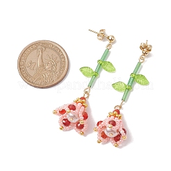 Серьги-гвоздики с подвесками из окрашенного натурального агата EJEW-MZ00125-01