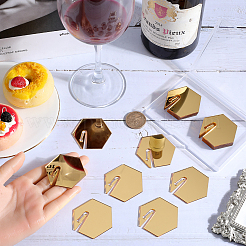 Подвески из акрилового зеркала для бокалов&nbsp;AJEW-SC0002-53C-01