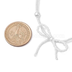 Ожерелья из бисера с бантом NJEW-TA00153