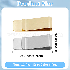 12 шт. 2-х цветные зажимы для денег из нержавеющей стали AJEW-CP0008-89