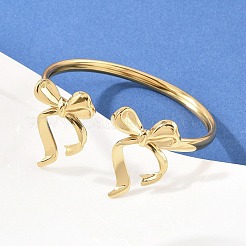 Браслеты-манжеты из нержавеющей стали 304 для женщин&nbsp;BJEW-A147-01C-G