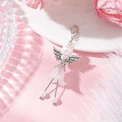 8 шт. 8-цветный матовый акрил и стеклянный жемчуг в виде цветка-ангела&nbsp;HJEW-JM03479