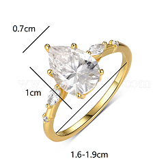 Элегантное серебряное кольцо S925 с инкрустацией из циркона в форме капли воды для женщин XS6416-3