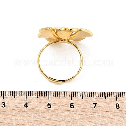 Цветочные латунные кольца для женщин RJEW-S622-06G