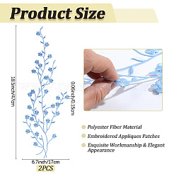 Полиэстер цветок вышивка нитью приклеивание/пришивание заплаток&nbsp;PATC-WH20017-19A