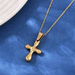 Женские религиозные кресты-подвески из нержавеющей стали 304 NJEW-G176-02G