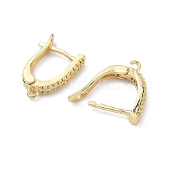 Латунные серьги-кольца из прозрачного кубического циркония&nbsp;KK-Z143-06G