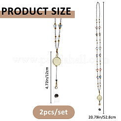 2 шт. выдвижная катушка для значков из сплава и стекла с цепями&nbsp;HJEW-FH00210