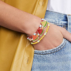 100 шт. 10-х цветные прозрачные эмалевые акриловые бусины&nbsp;TACR-CD0001-10