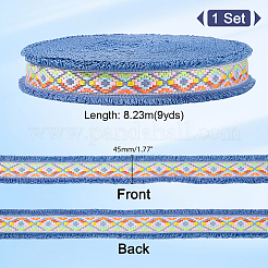 9 ярд полиэстеровой ромбовидной жаккардовой ленты с бахромой OCOR-GA0002-06A