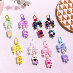 24 шт. 3-цветные радужные переливающиеся акриловые эмалевые бусины с УФ-покрытием&nbsp;SACR-PA0001-02B