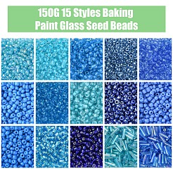 150 г 15 вида стеклянных бусин с краской для выпечки&nbsp;SEED-FS0001-31A
