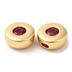 Латунные микро проложить кубического циркония бусы ZIRC-Q202-18G-02