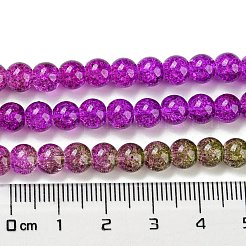 Окрашенного распылением треск стеклянные бусы нити&nbsp;DGLA-C002-6mm-04