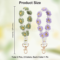 2 шт. 2-х цветные подвесные украшения из хлопкового каната KEYC-CN0001-06