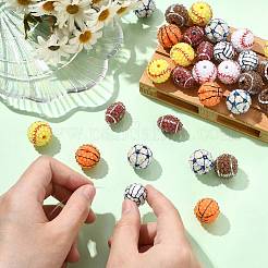 35 шт. 7 вида спортивных непрозрачных акриловых бусин&nbsp;MACR-CJ0002-38