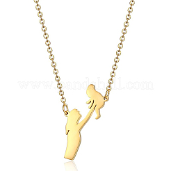 Женские кулоны с силуэтом матери и ребенка из нержавеющей стали 304&nbsp;UN3655-1