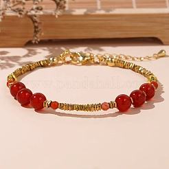 Браслеты из бусин натурального сердолика и синтетического немагнитного гематита для женщин&nbsp;YQ4931