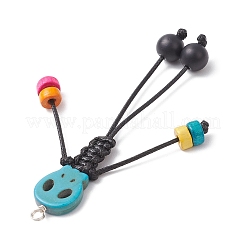 Окрашенный синтетический бирюзовый череп корейский вощеный полиэстеровый шнур большие подвески PALLOY-TA00301