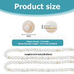 2 нитка натуральных пресноводных ракушек круглые бусины нитки SHEL-HS0001-09
