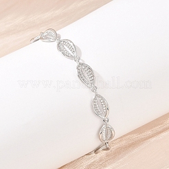 Женские браслеты-цепочки из латуни в форме ракушек каури&nbsp;BJEW-K248-07B-P