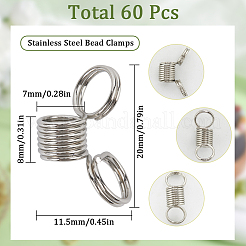 60 шт. пружинные зажимы из нержавеющей стали для изготовления бисерных украшений FIND-SC0009-64