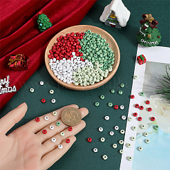 800 шт. 4-х цветные деревянные бусины с рождественской тематикой WOOD-SC0001-84