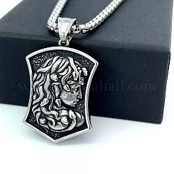 Мифические греческие ожерелья с подвеской в виде Медузы из нержавеющей стали 304 в готическом стиле для мужчин и женщин KQ4784