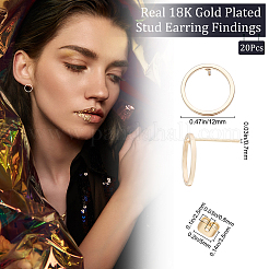 20 шт. латунные серьги-гвоздики KK-BBC0002-82