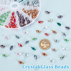 150 шт. 10 цвета гальваническое стекло граненые бусины в форме капли EGLA-GA0001-25