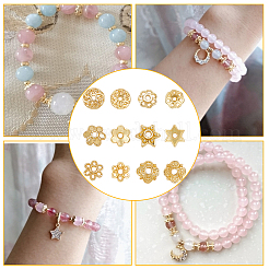 180 шт. 6-х стильные колпачки для бусин из сплава с покрытием в виде цветка FIND-BC0001-98