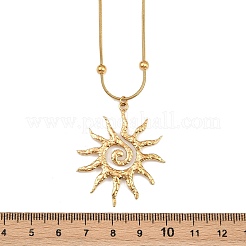 Женские ожерелья с подвеской в виде солнца из нержавеющей стали 304 в виде змеиного шара&nbsp;NJEW-G179-02G