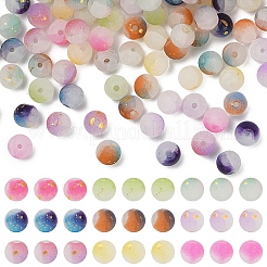 270 шт. 9-цветные матовые стеклянные бусины с эффектом кракле&nbsp;DGLA-YW0001-34