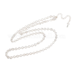 Ожерелья-цепочки типа «роло» из латуни толщиной 4 мм с текстурой&nbsp;NJEW-L012-05S