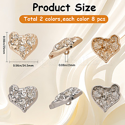 Сплав Rhinestone кнопки хвостовика BUTT-GF0004-05B