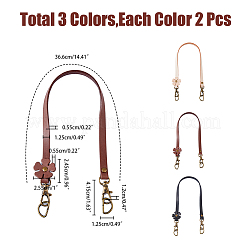 6 шт. 3-х цветные ручки для сумки из коровьей кожи с цветочным узором&nbsp;FIND-HY0002-31