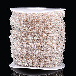 Стеклянные граненые круглые цепочки из бисера ручной работы&nbsp;CHC-ZX005-05G